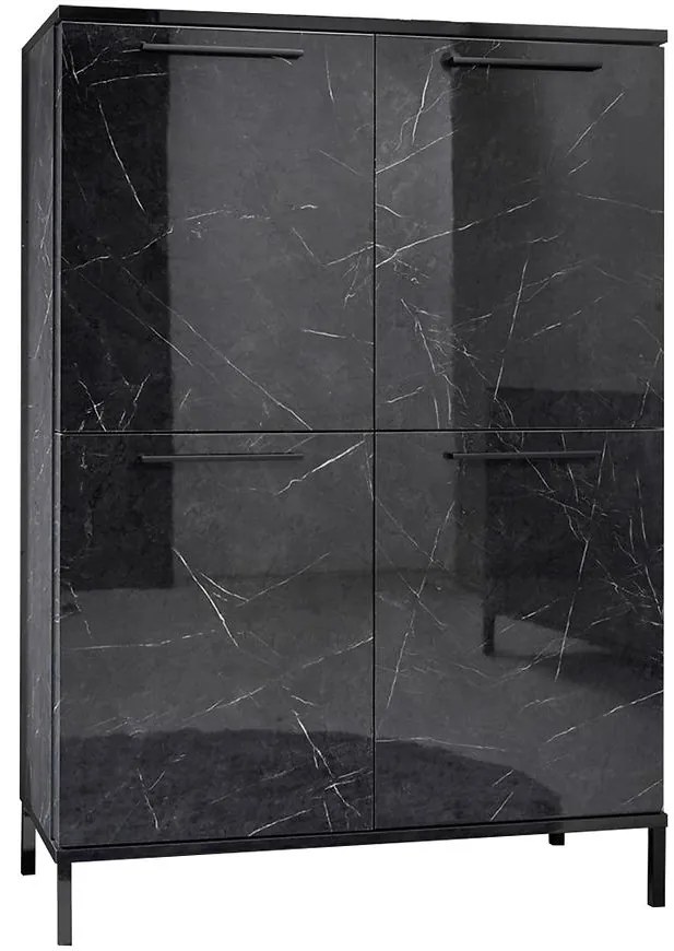 Vitrína Mango 04MN mramor čierna