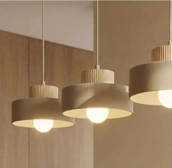 Závesný luster na lanku KIVI 3xE27/15W/230V béžový