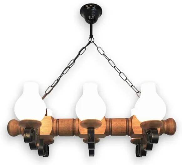 Brilagi - Luster na reťazi RUSTIC 6xE14/40W/230V buk