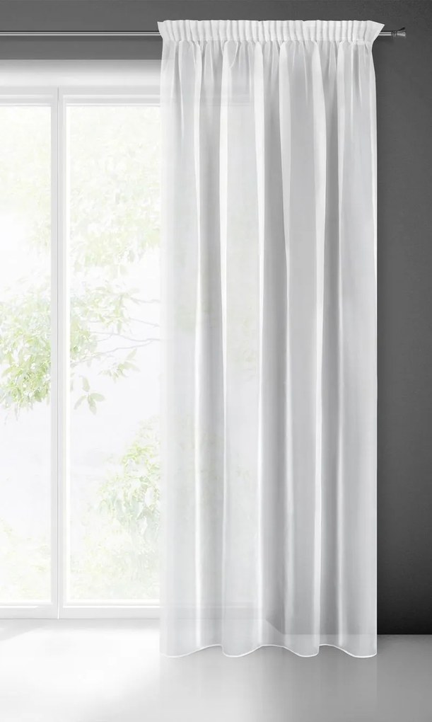 EUROFIRANY Klasický záves 400 cm x 300 cm biela 100 % polyester Rozmer varianty: 400 cm x 250 cm, Farba varianty: Biela