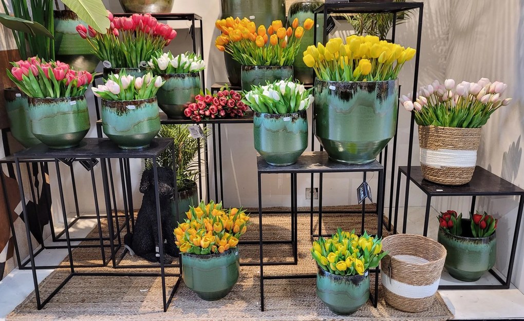 Kytica 7ks svetlo ružových realistických tulipánov Tulips - 45cm