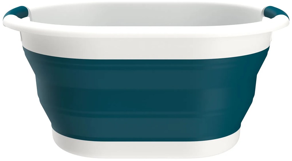 AquaPur Skladací kôš/Skladacia vanička na bielizeň (vanička na bielizeň, biela/petrolejová) (100353177)