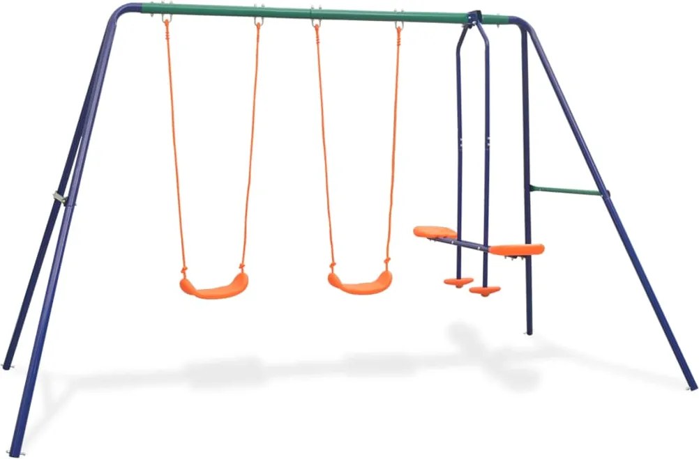 vidaXL Súprava hojdačiek so 4 sedadlami, oranžová