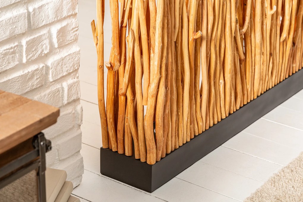 Stojacia lampa Natural Paravent 180cm natural longan wood