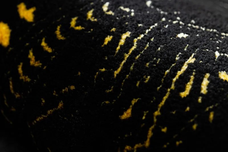 Dywany Łuszczów, Koberec behúň Gloss 408C 86 geometric black/gold, 80x300, čierna, obývacia izba