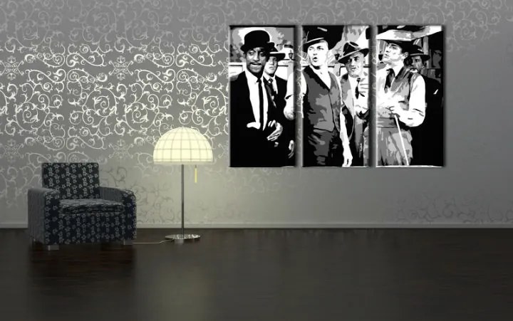 Ručne maľovaný POP Art obraz Rat Pack 3 dielny  rp