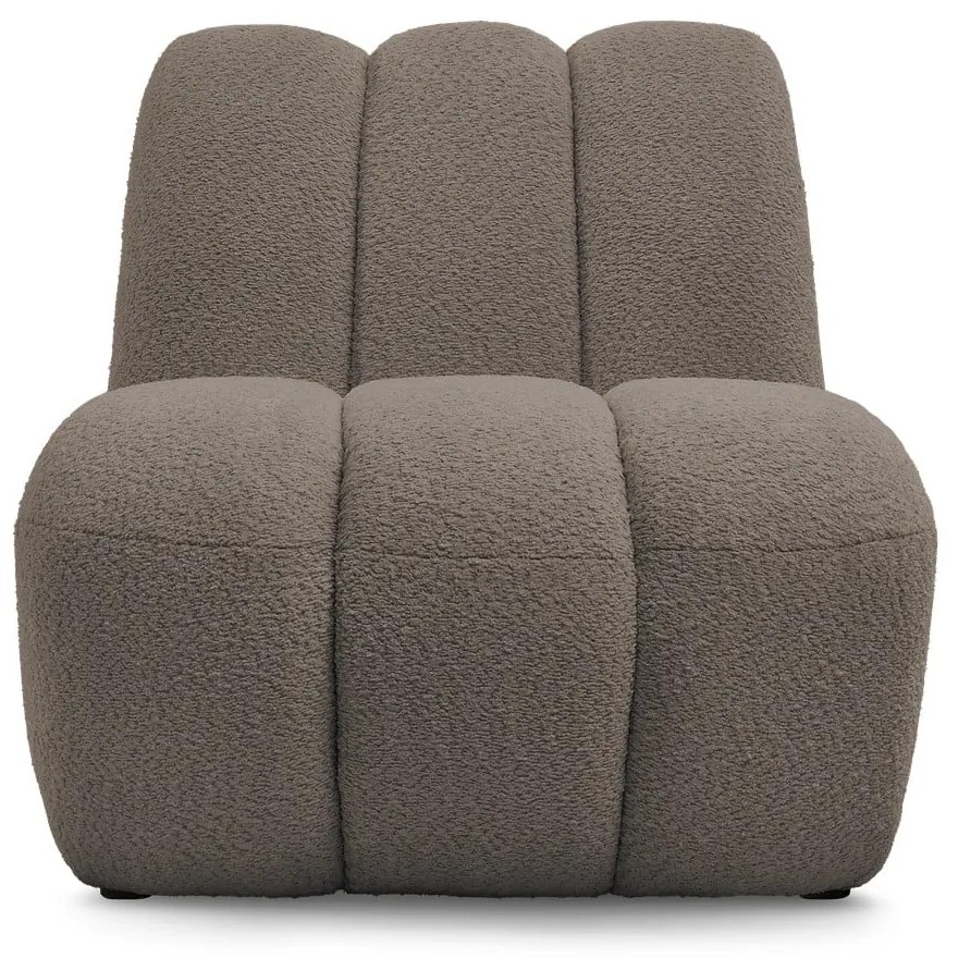 Taupe kreslo z textílie buklé Janissaire – Bobochic Paris