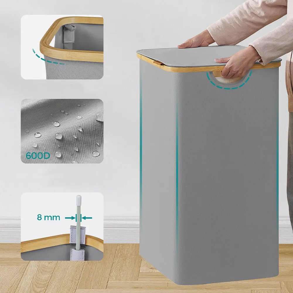 Plastový kôš na bielizeň, sivý