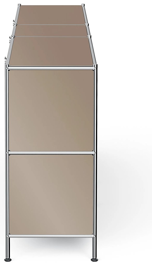 Veľká kovová odkladacia skrinka »CN3« so 6 výklopnými priehradkami, hnedosivá