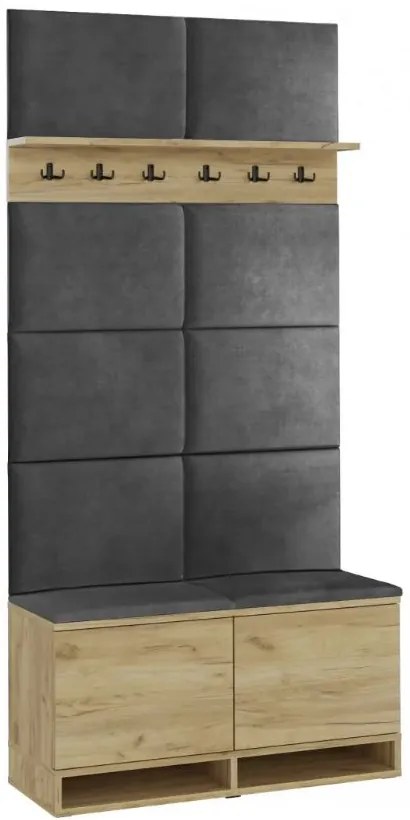 Bestent Predsieňová stena vešiaková Craft/ Grey 100x213x37cm