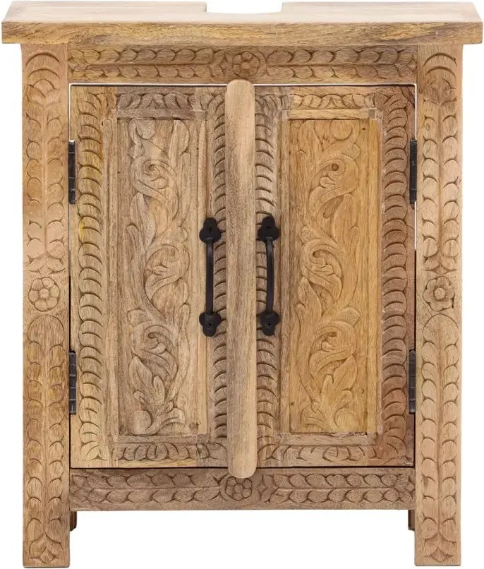 furniture-nabytek.cz - Masívna skrinka pod umývadlo Santa Cruz z mangového dreva, povrchová úprava, prírodná farba