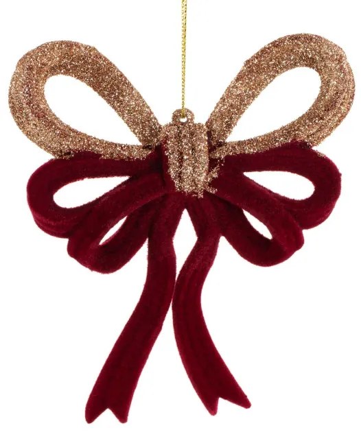 Vianočná ozdoba 422 bordová / šampanské (6 ks)