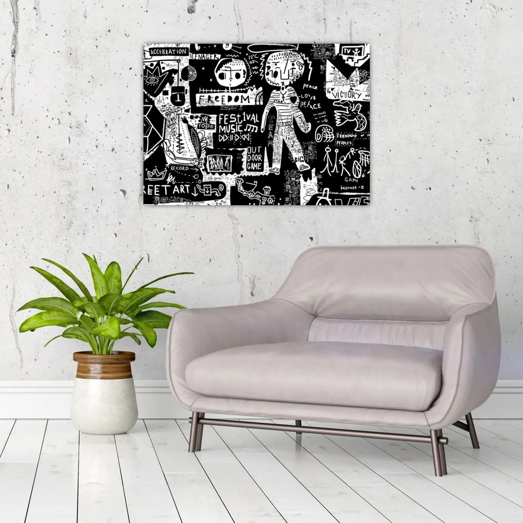 Sklenený obraz - Graffiti (70x50 cm)