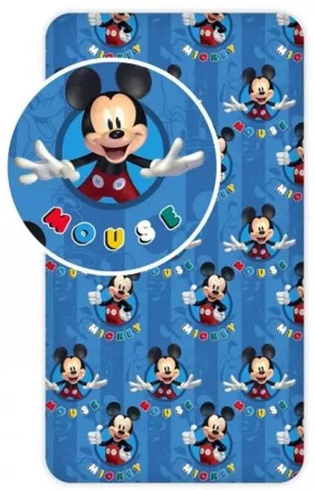 Jerry Fabrics, Detská plachta 90x200 MICKEY MOUSE modrá