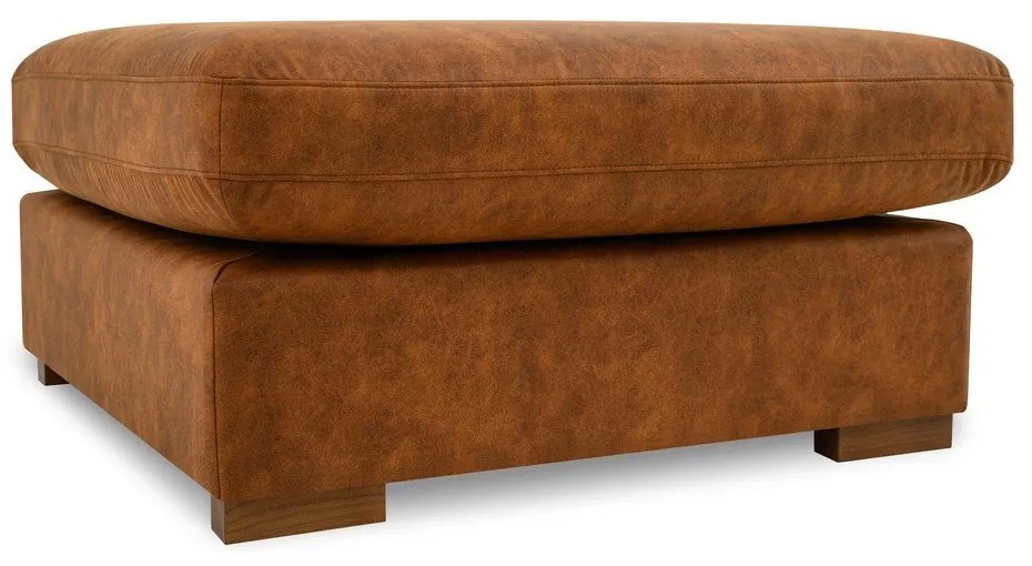 Koňakovohnedá podnožka z imitácie kože Hamburg – Scandic