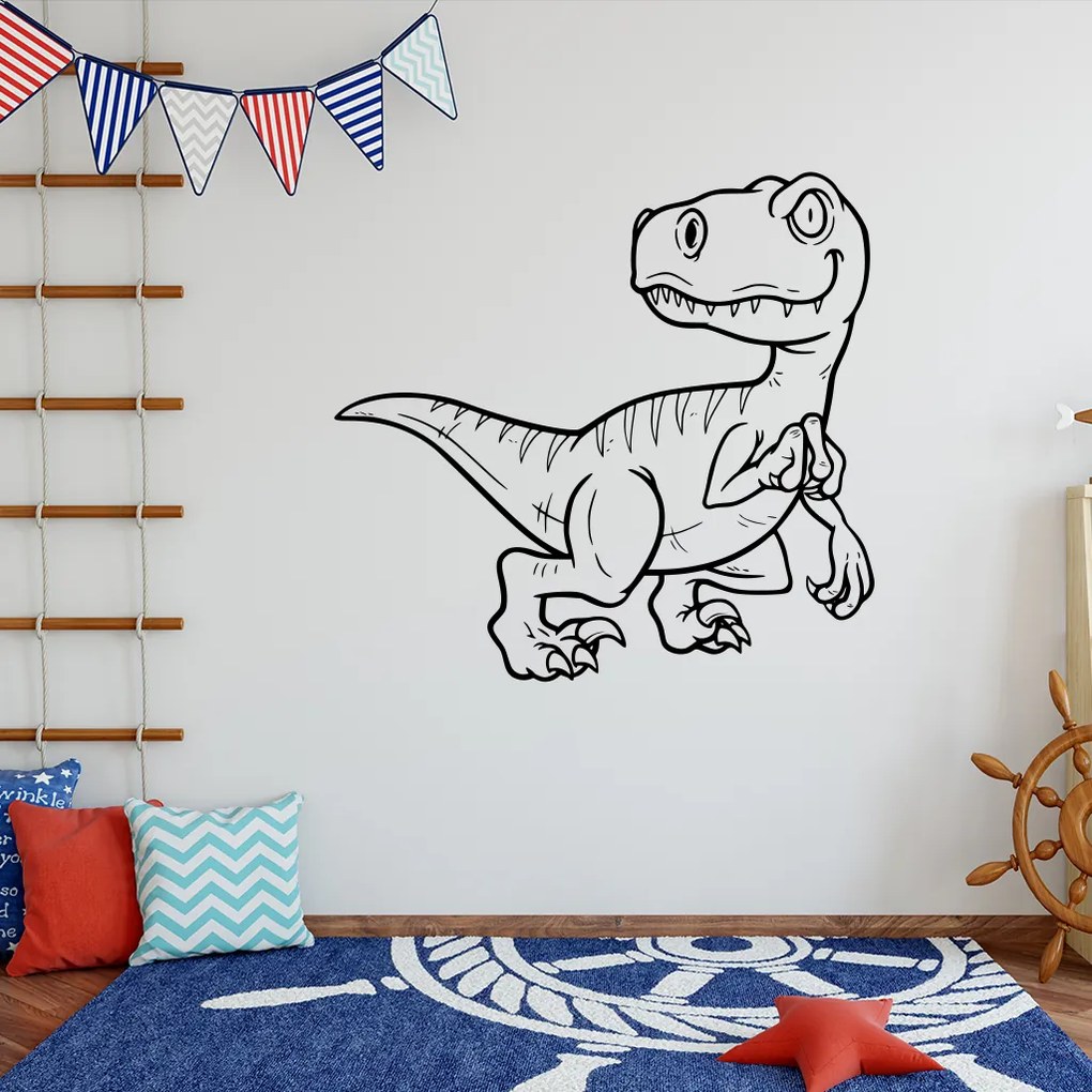 Veselá Stena Samolepka Dinosaurus Farba: biela, Veľkosť: 60 x 56 cm