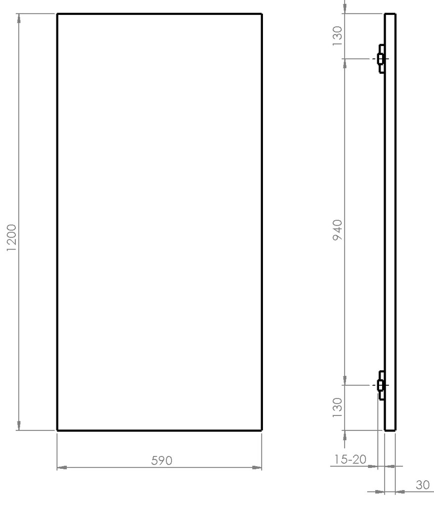 Sapho Sapho, ENIS kúpeľňový sálavý vykurovací panel 600W, IP44, 590x1200 mm, čierna matná, RH600B