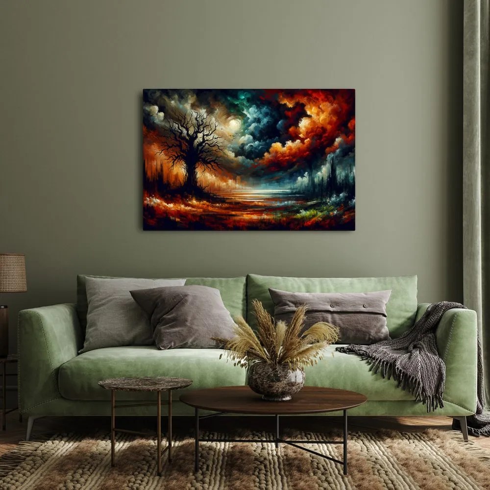 Obraz dramatická obloha a strom života