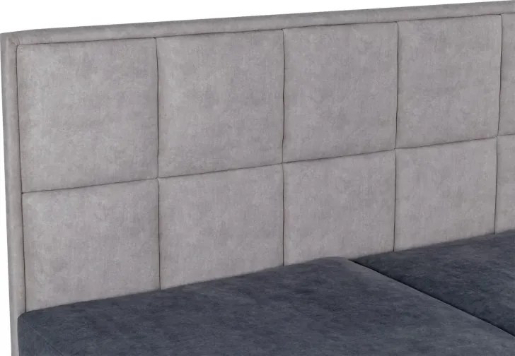 Čalúnená posteľ Kvadrat I, 200x180, tm. sivá/sivá(an 4237/4238)