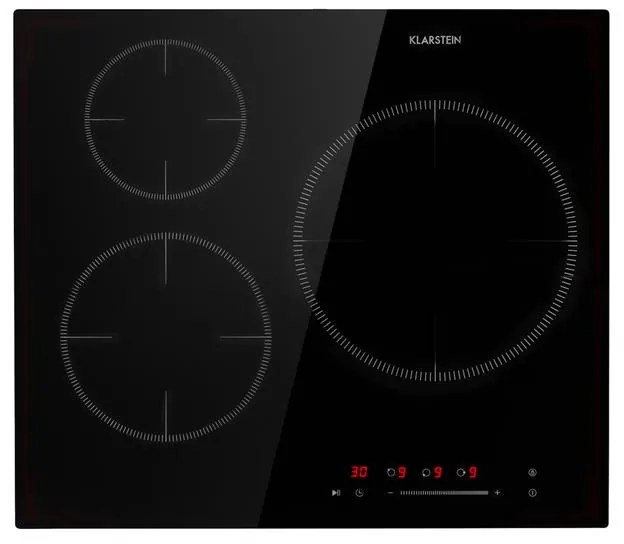 Klarstein Delicatessa 3, indukčná varná doska, 5800 W, 3 zóny, sklokeramika, čierna