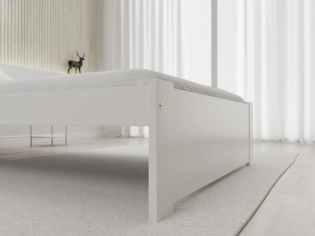Posteľ IKAROS 90 x 200 cm, biela Rošt: S latkovým roštom, Matrac: Matrac COCO MAXI 20 cm