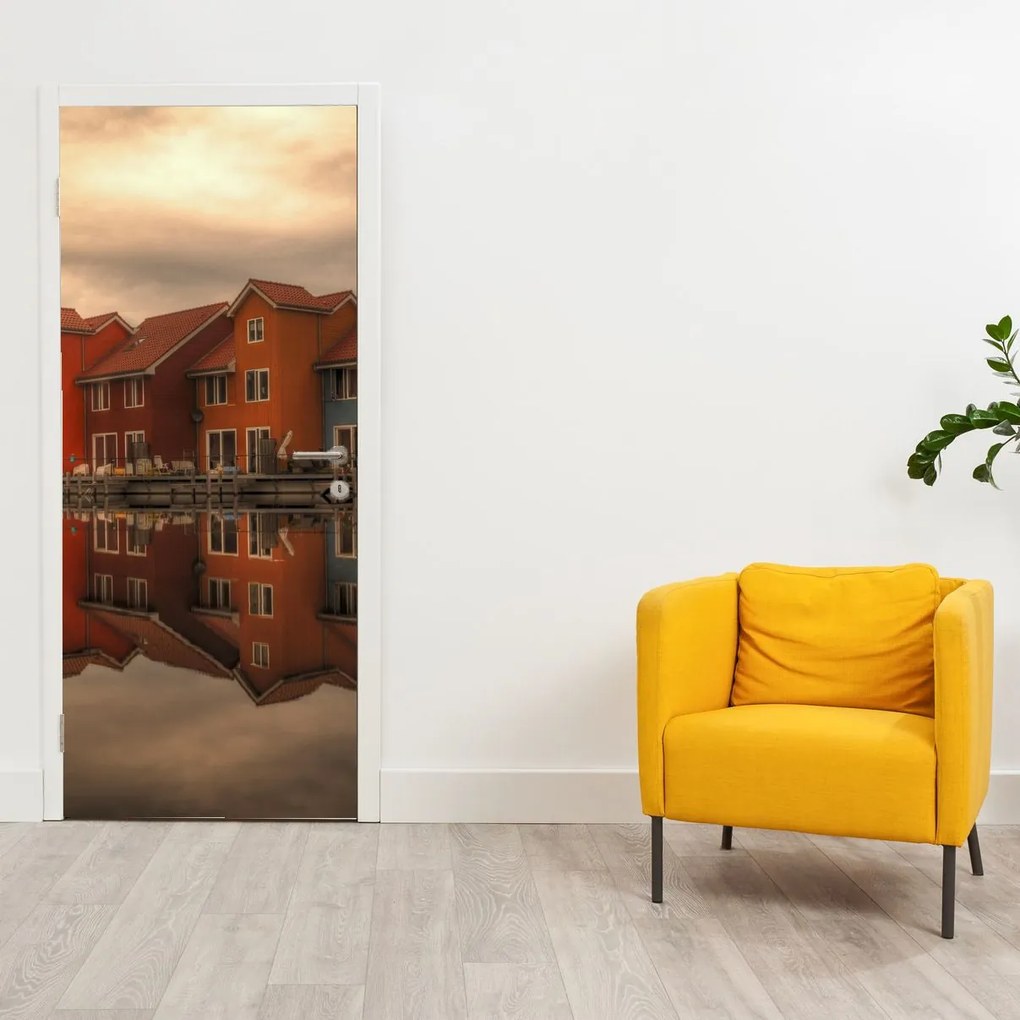 Fototapeta na dvere - Farebné domčeky (95x205cm)