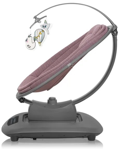 Lionelo - Detské húpacie lehátko s melódiou BLOSSOM Pink Mauve + diaľkové ovládanie