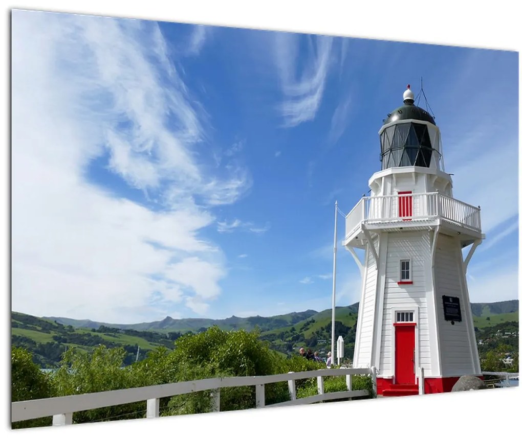 Obraz majáku Akaroa, Nový Zéland (90x60 cm)