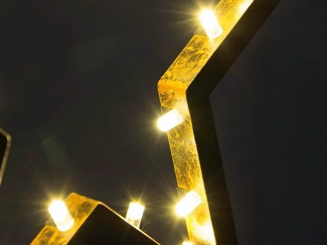 Nexos 43014 Vianočná dekorácia - Hviezda bronzová - 39 cm, 20 LED