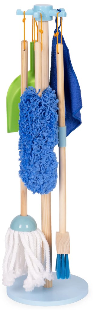 Detská drevená upratovacia súprava mop a lopatka 7-dielna ECOTOYS