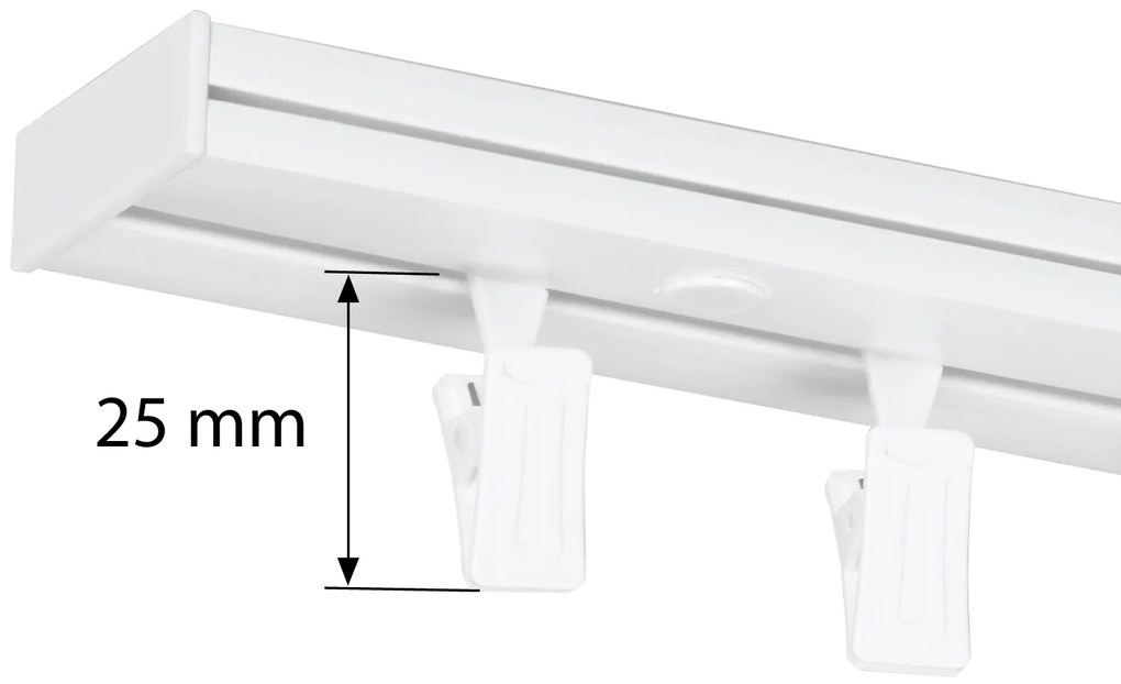 Dekodum PVC stropná lišta dvojitá biela Dĺžka koľajnice (cm): 210, Typ prichytenia: Žabky