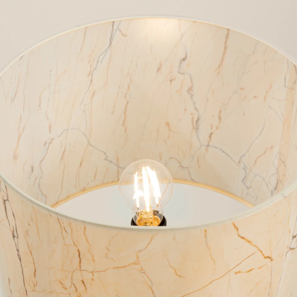 Stojacia lampa Nevia, 1x textilné tienidlo so vzorom, b