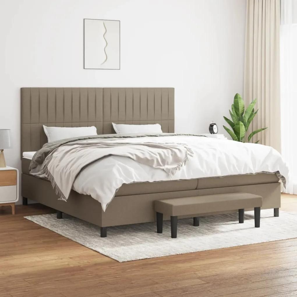 Boxspring posteľ s matracom sivohnedý 200x200 cm látka 3136785