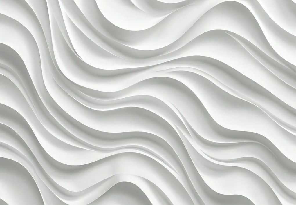 Fototapeta - 3D biele vlny (147x102 cm)