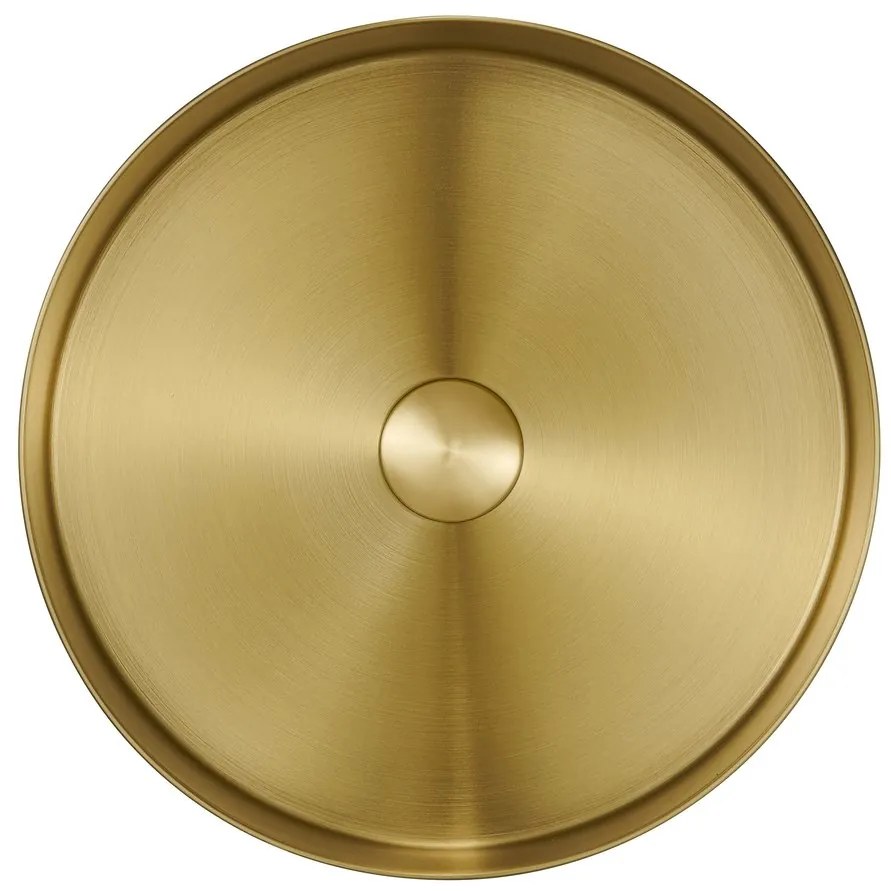 Sapho Sapho, AURUM nerezové umývadlo, priemer 38 cm, vrátane výpuste, zlatá, AU201