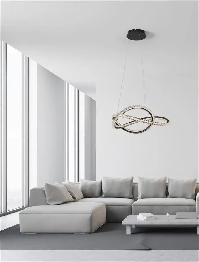 LED luster Ginevra 57 čierne