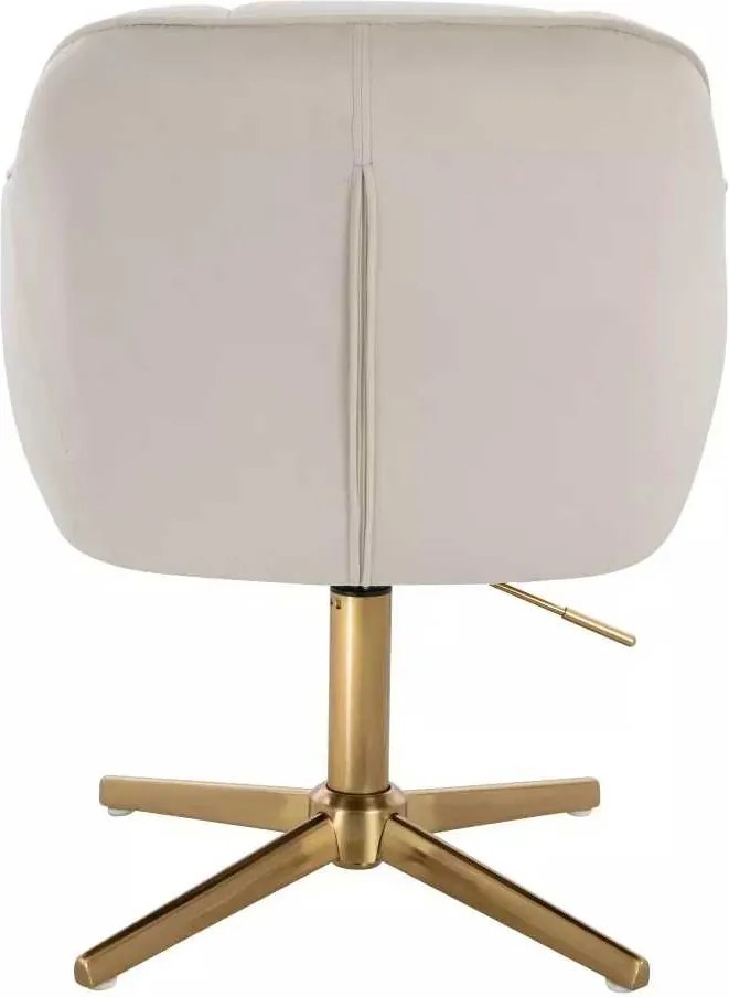 LuxuryForm DESIGN Stolička AVOLA VELUR na zlatom kríži - krémová