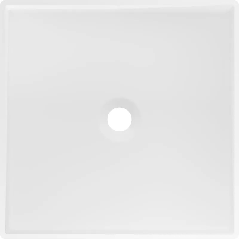 Mexen Xola-2, voľnestojace umývadlo z konglomerátu 45x45x85 cm, biela matná, 26594500