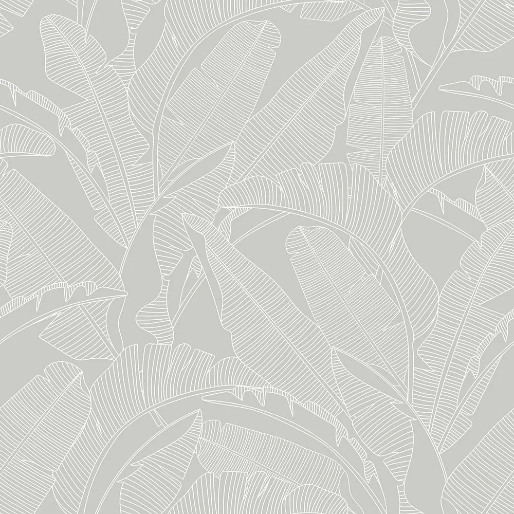 DEKORNIK Classic Big Palm Leaves Gray - Tapeta