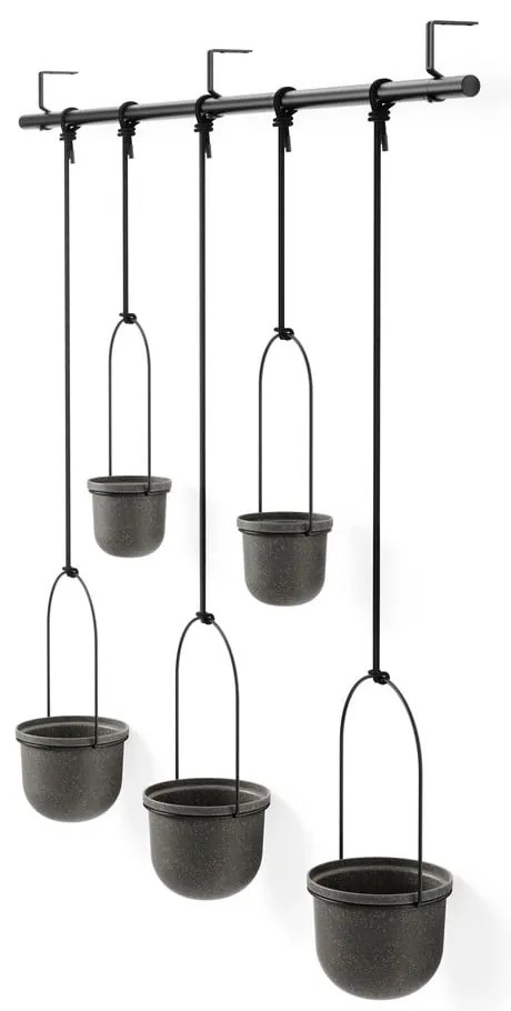 Plastové obaly na kvetináče v súprave 5 ks na bylinky/závesné a nástenné ø 7,5 cm Triflora – Umbra