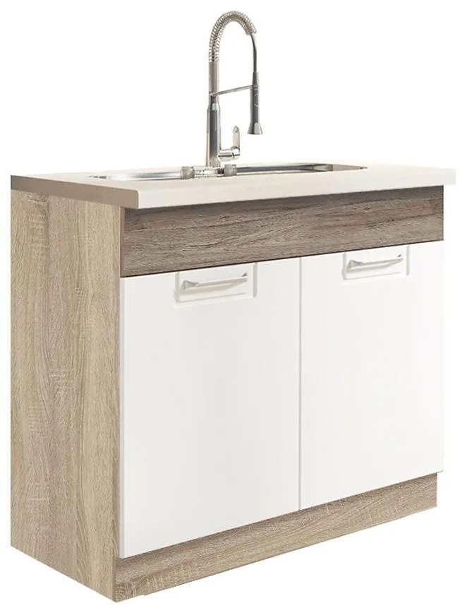 Skrinka do kuchyne Econo 13D Sonoma/Biely/San Remo