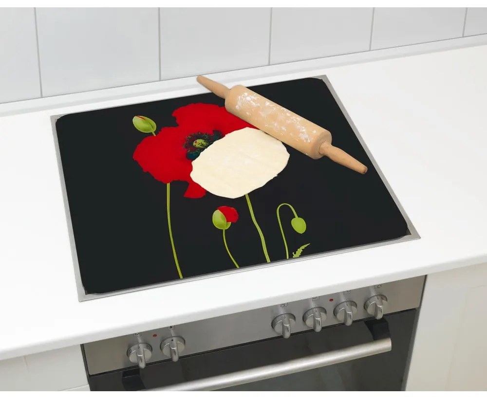 Kryt na stenu pri sporáku z tvrdeného skla 50x56 cm Poppy - Maximex