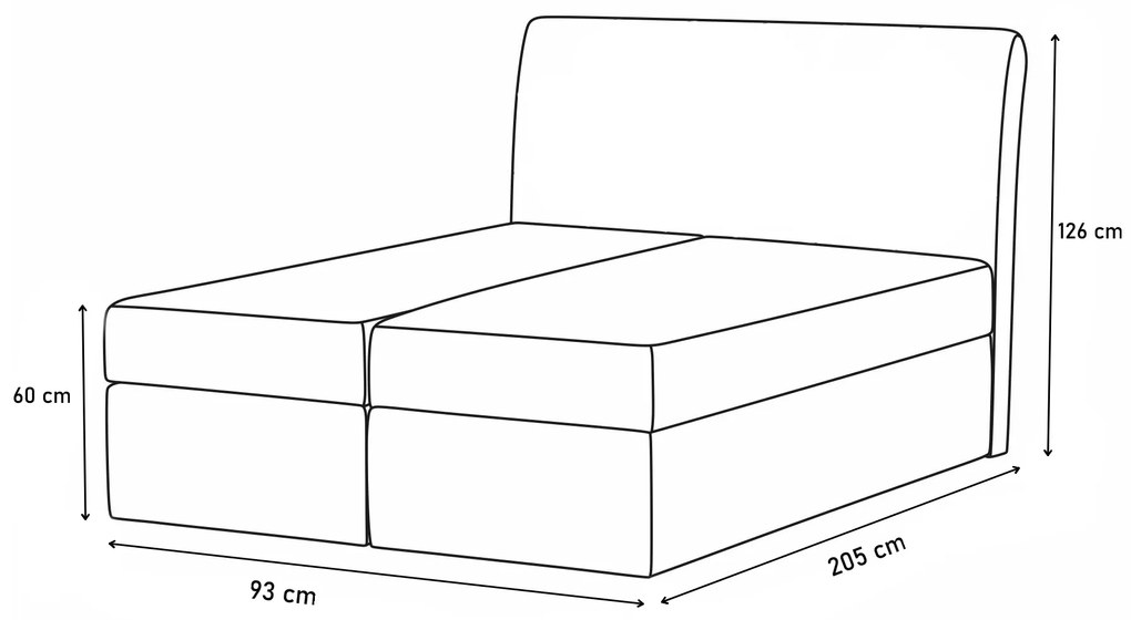 Čalúnená posteľ boxspring ROCCO, 90x200, sawana 14, levá