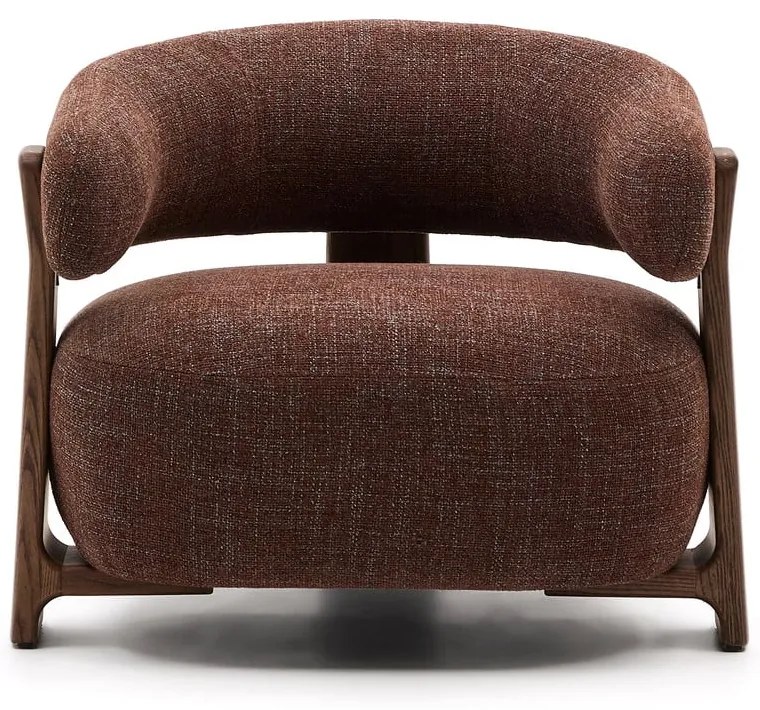 Hnedé ženilkové kreslo Granite – Kave Home