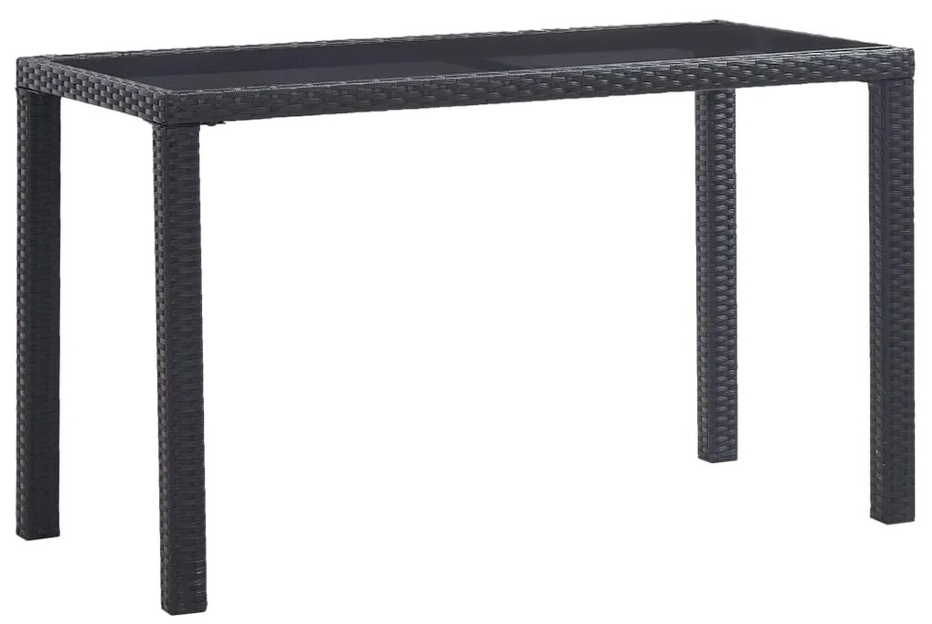 vidaXL Záhradný stôl čierny 123x60x74 cm polyratanový