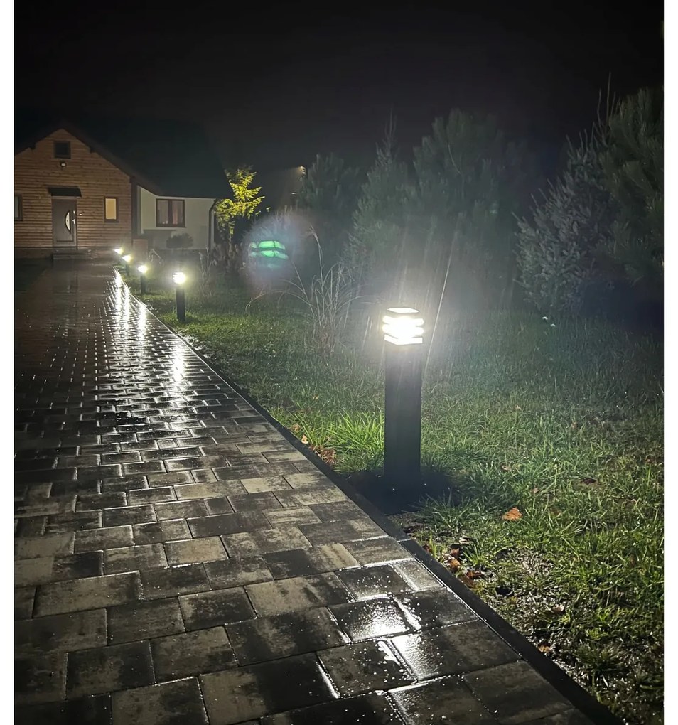 BERGE Vonkajšia stĺpová záhradná lampa BELLA - ME0012 - 60 cm - čierna