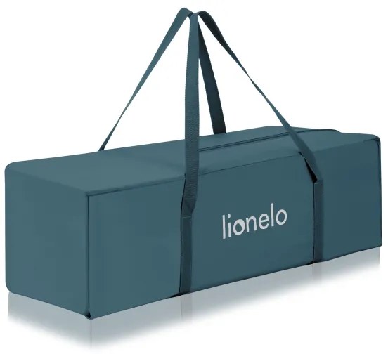 Lionelo - Cestovná postieľka FLOWER zeleno-tyrkysová