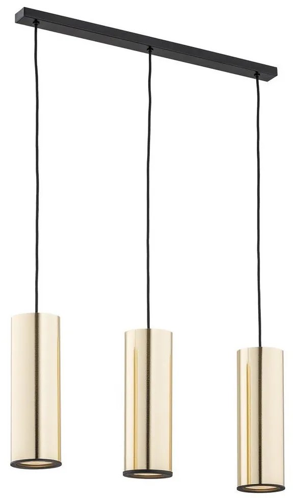 Argon 1486 - Luster na lanku LINEA 3xE27/15W/230V mosadz/čierna