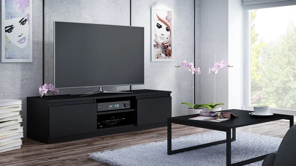 TV skrinka Musecalo 120 (čierna matná). Akcia -23%. Vlastná spoľahlivá doprava až k Vám domov. 1132499