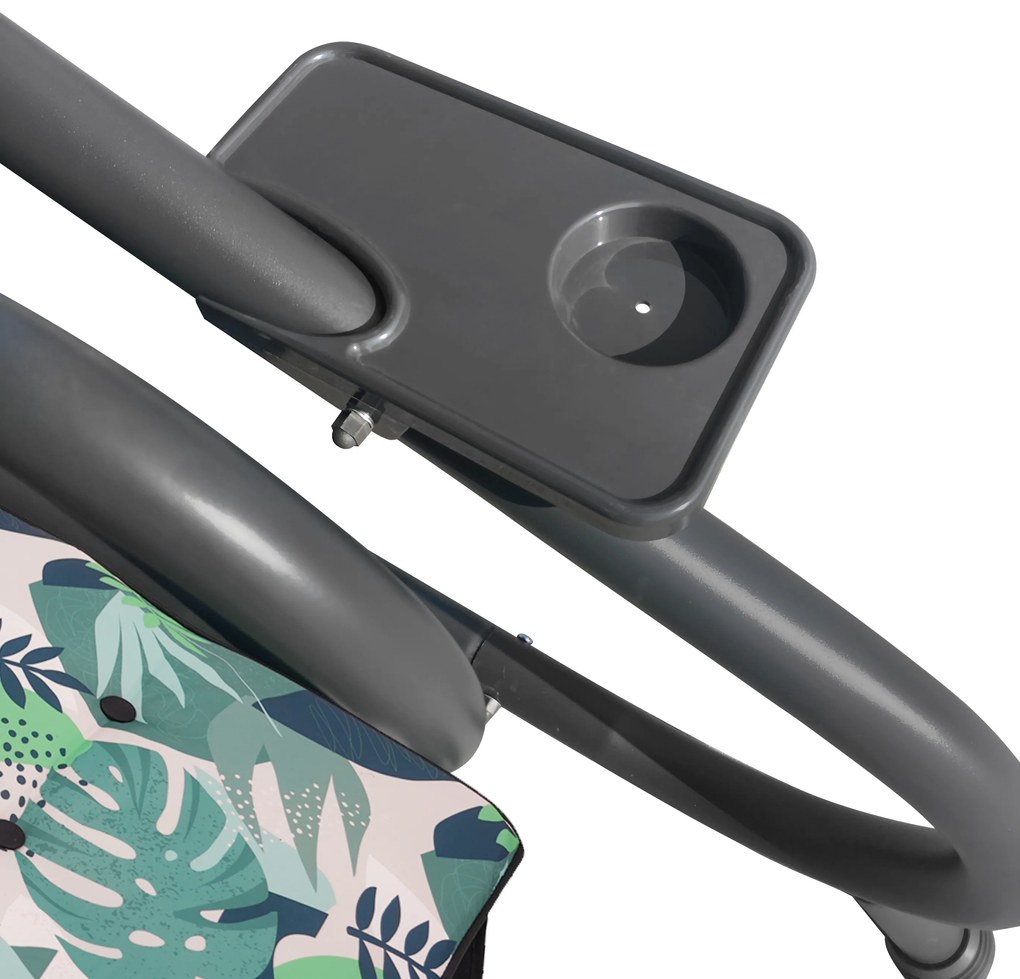 Záhradná hojdačka so sklopným sedadlom a nastaviteľnou strieškou, zelená so vzorom 8078.MONSTER